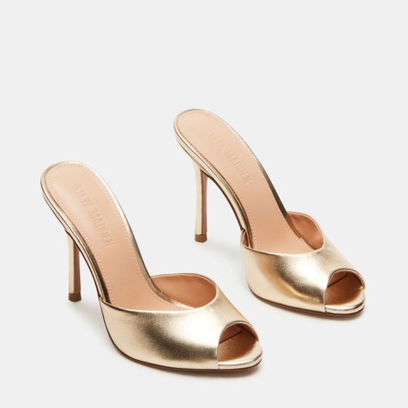 Steve Madden PRIYA GOLD LEATHER High Heels - Picture 7 of 10